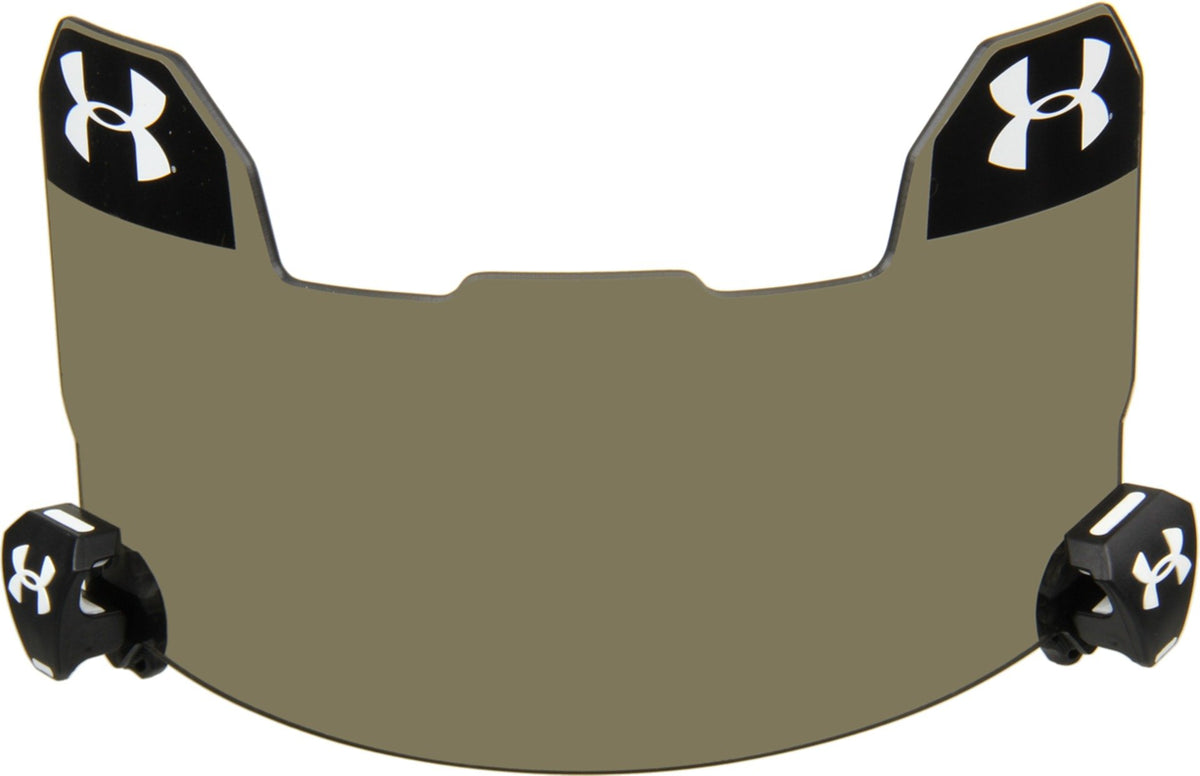 Under Armour visor front view showing grey tint and clear field vision benefit