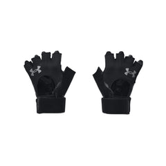 Under Armour glove front view black XL showing fit and wrist support for secure lifting