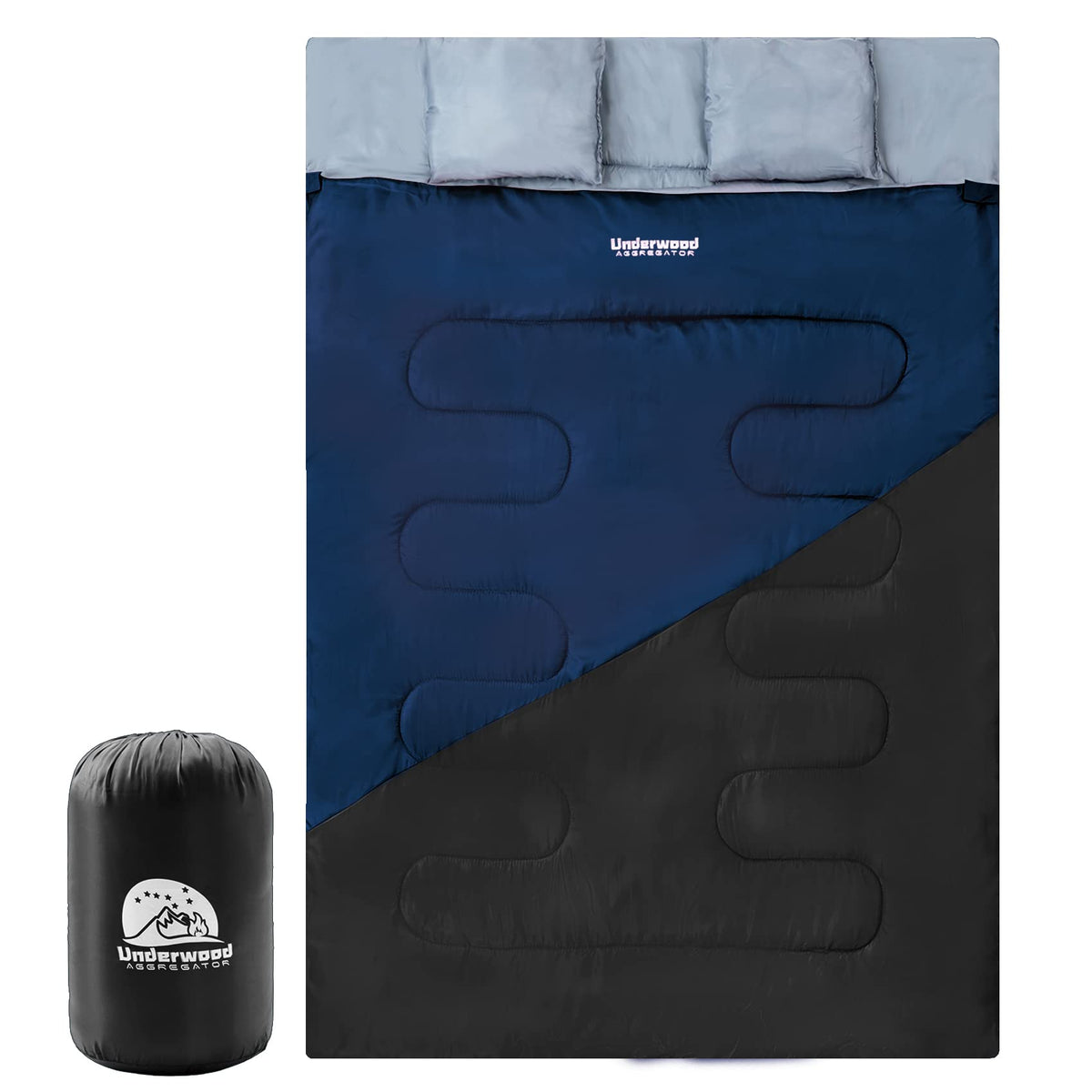 Underwood Aggregator front view shows roomy two-person bag for comfortable camping