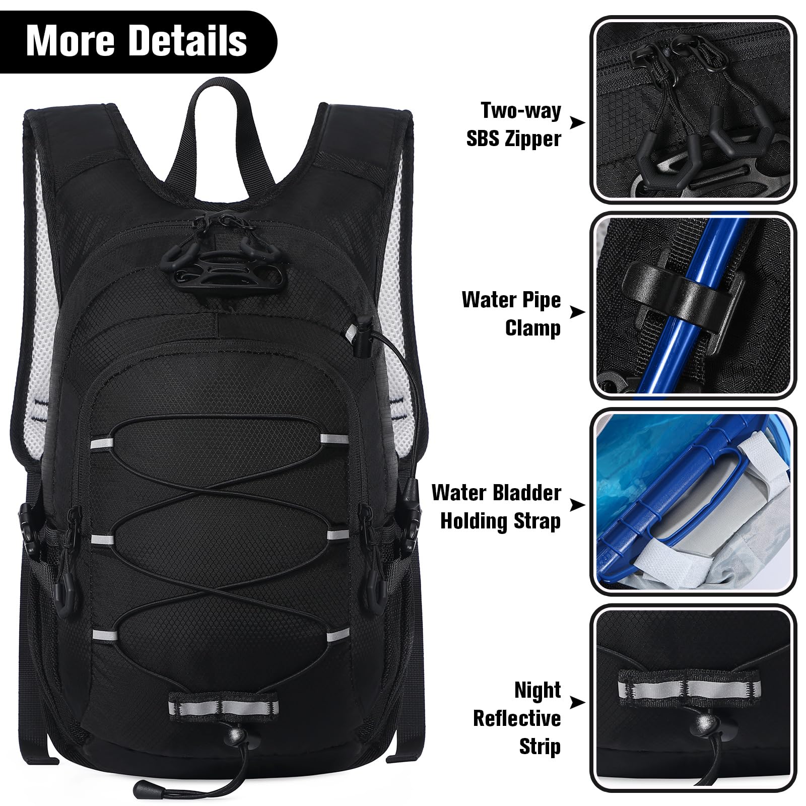 Unineovo breathable honeycomb back panel and adjustable straps, comfortable fit and ventilation benefit