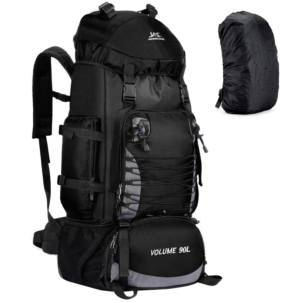 Unineovo front view showing full 90L capacity and organized compartments for multi-day trips