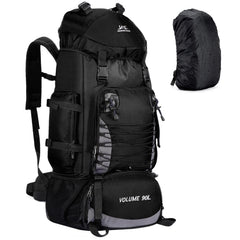 Unineovo front view showing full 90L capacity and organized compartments for multi-day trips