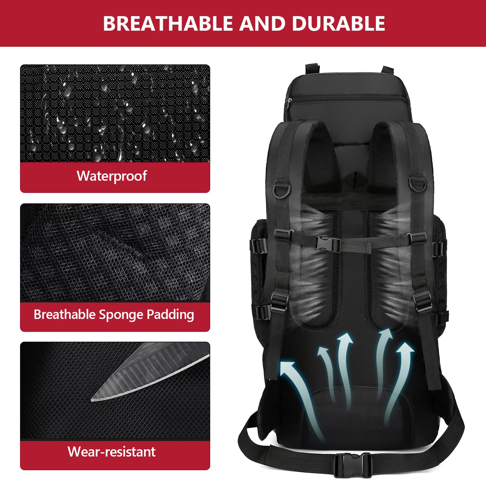 Unineovo pack covered by rain cover protecting contents from rain and dust during storms