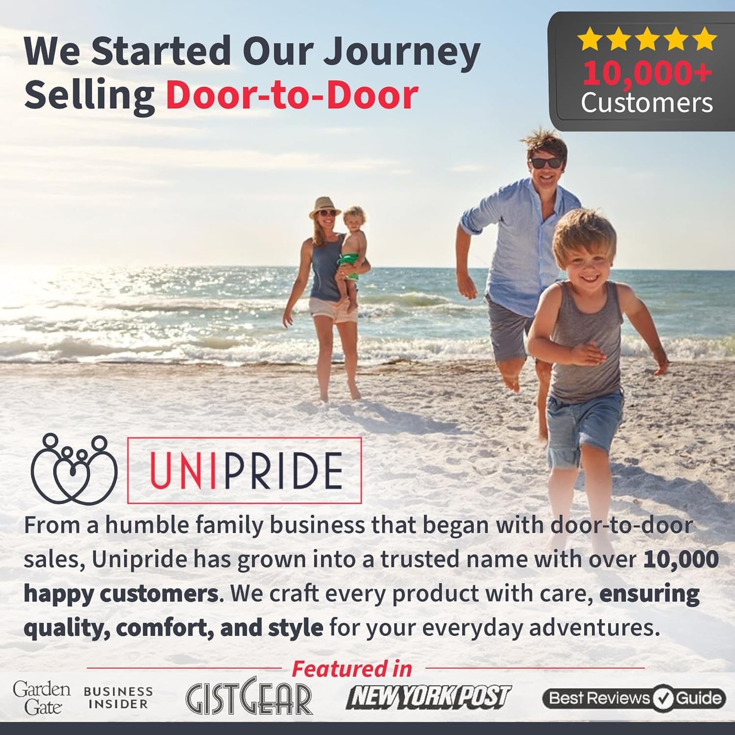 UNIPRIDE frame and seam reinforcement detail conveying durable outdoor use