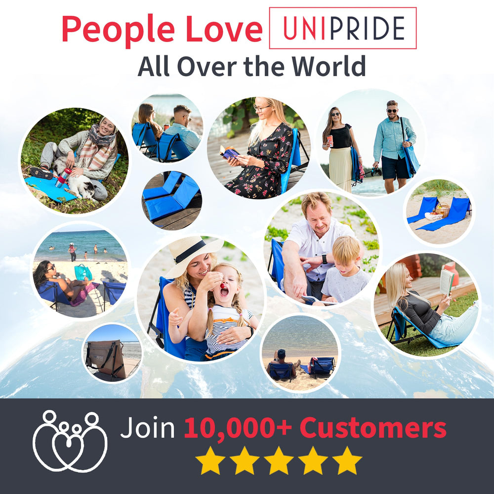 UNIPRIDE low seating view with legs stretched showing comfortable lounging