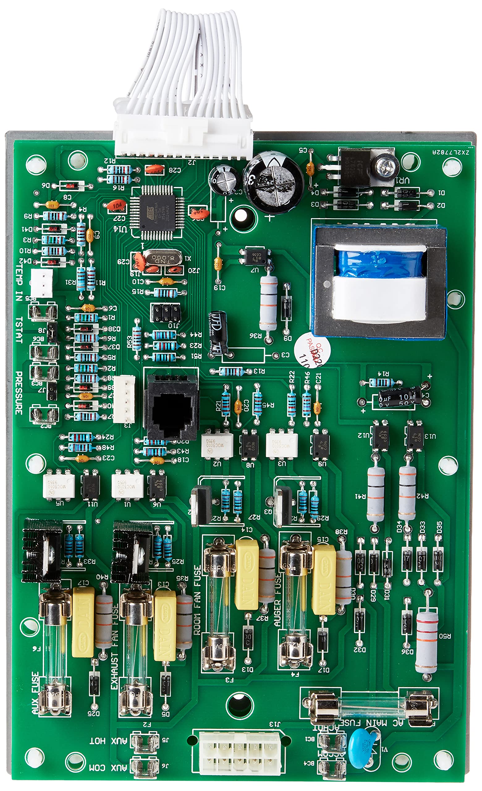 UNITED STATES STOVE Co circuit board installed in stove demonstrating direct-fit replacement benefit