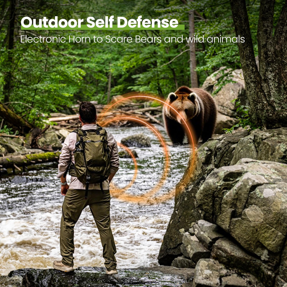 UNIWA attached to backpack on trail illustrating easy reach and security