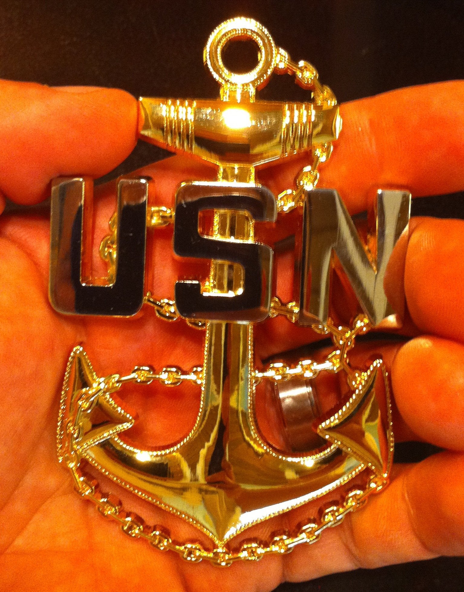 Unknown brand front view of anchor showing clear E-7 silhouette and ceremonial appeal