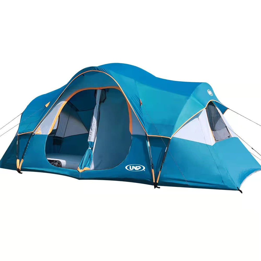 UNP tent front exterior view showing room and doorway, highlights roomy entry