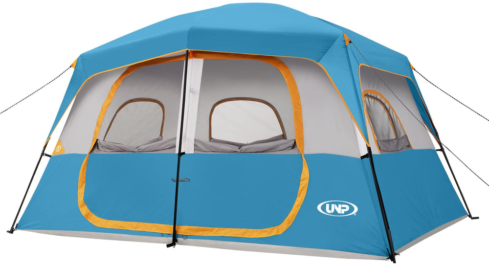 unp frontal view of tent showing layout and easy entry benefit