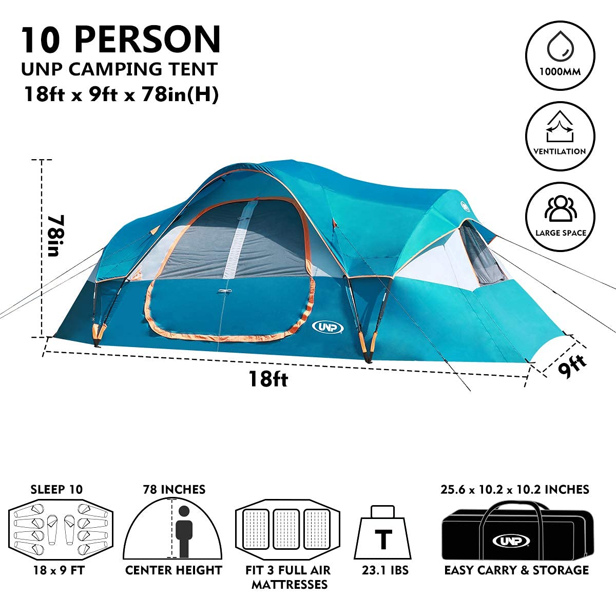 UNP interior spacious layout with sleeping bags, shows capacity and comfort