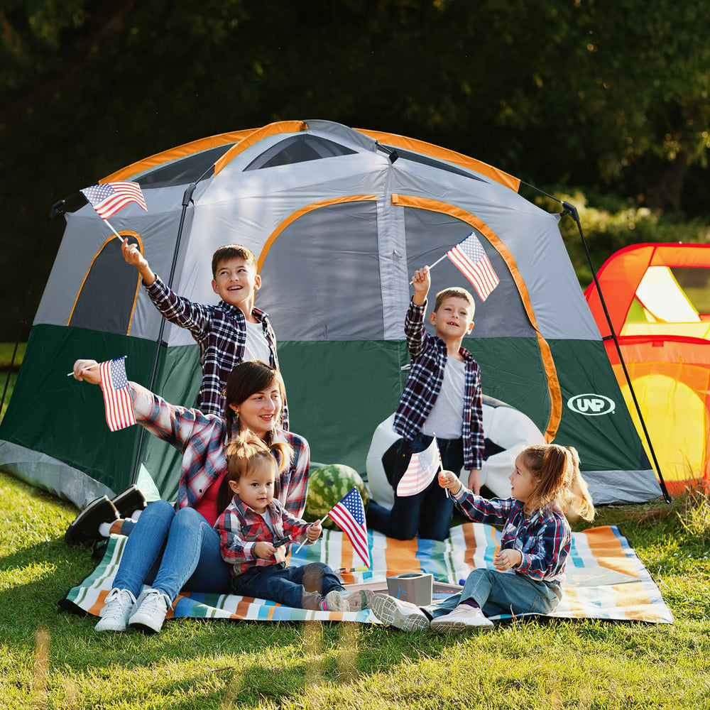 unp tent packed in carry bag for compact transport and storage