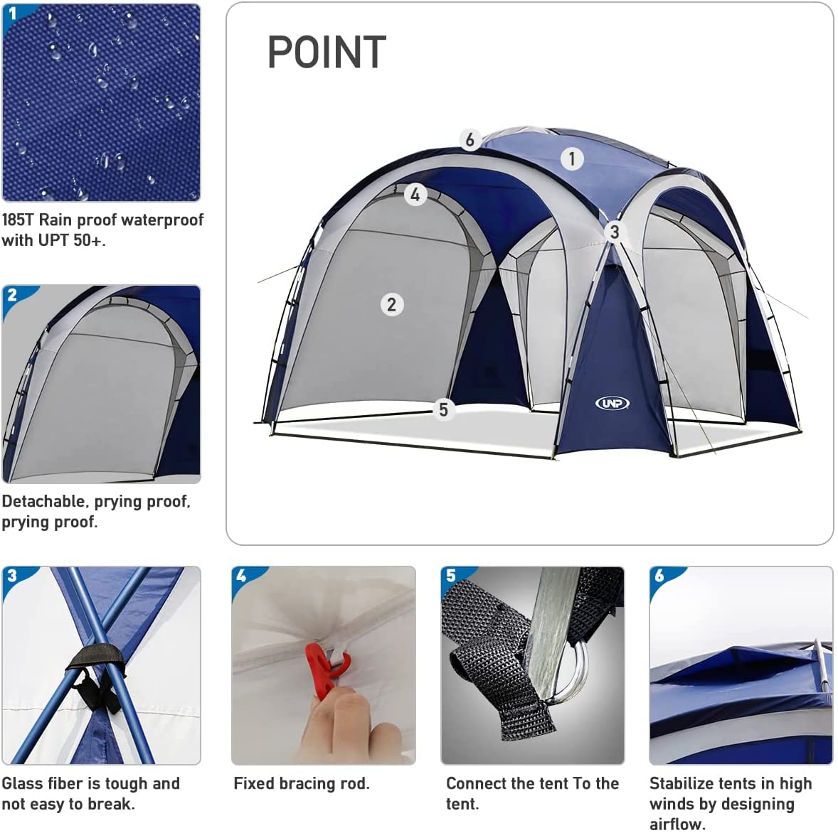 UNP pop-up frame mechanism showing quick tool-free setup benefit
