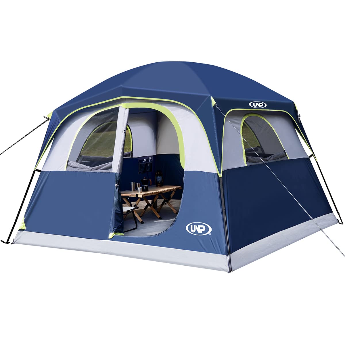 UNP interior with two air mattresses showing floor space and sleeping capacity