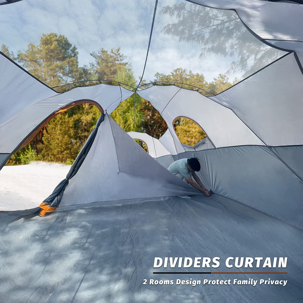 unp tent size scale with people showing capacity and comfortable headroom