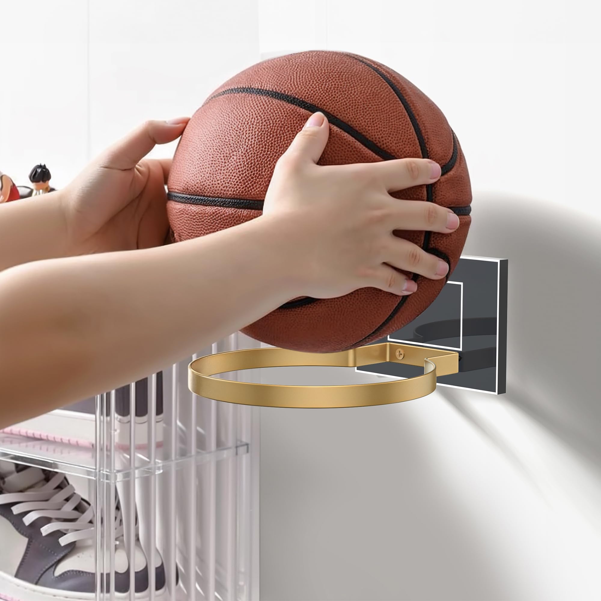 UoYeet basketball mounted in bedroom offering tidy decor and protection