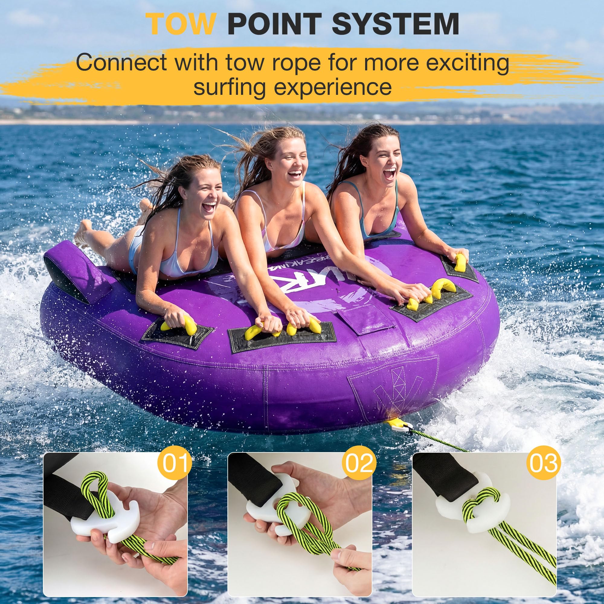 UPHYB tow rope attachment point showing reinforced connection safety