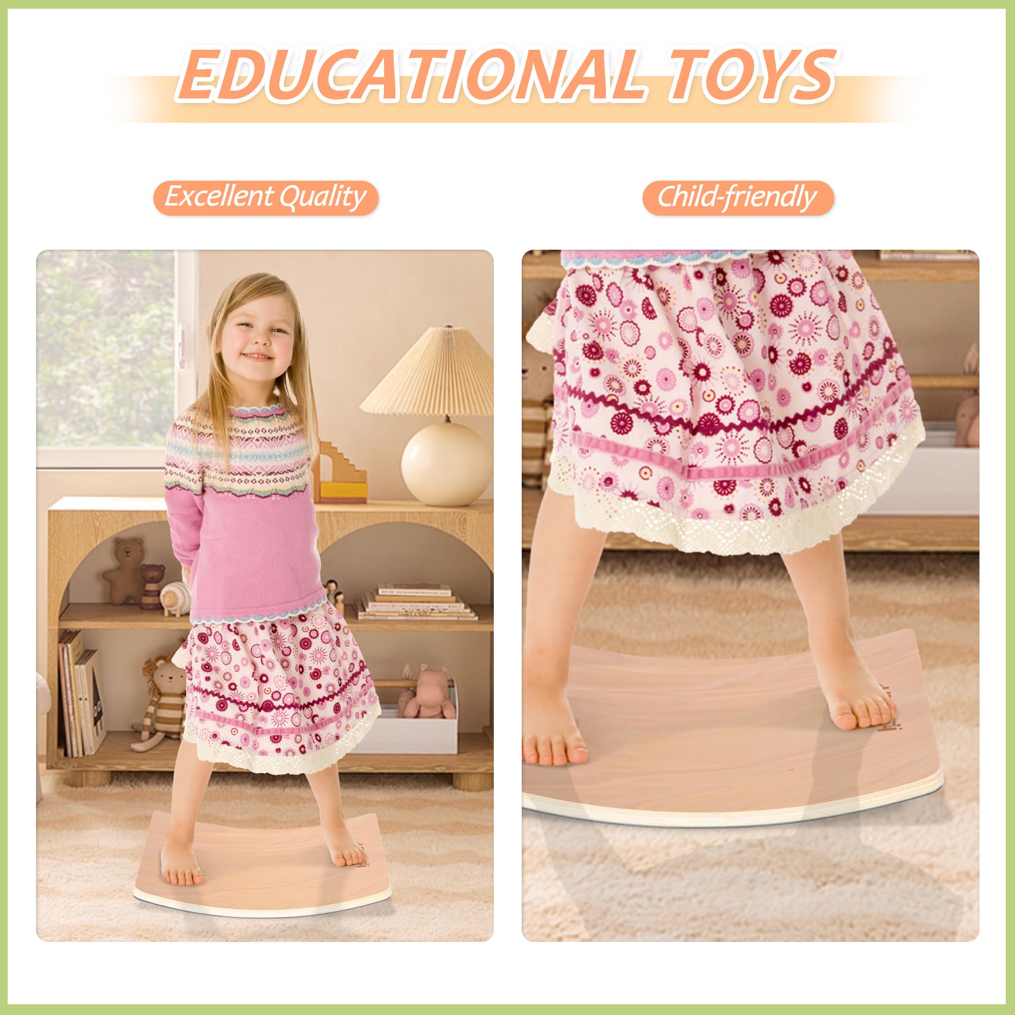 Urban Deco child using balance board to practice wobble and improve coordination