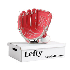 Urby front view pink left-handed glove showing fit and bright color for visibility