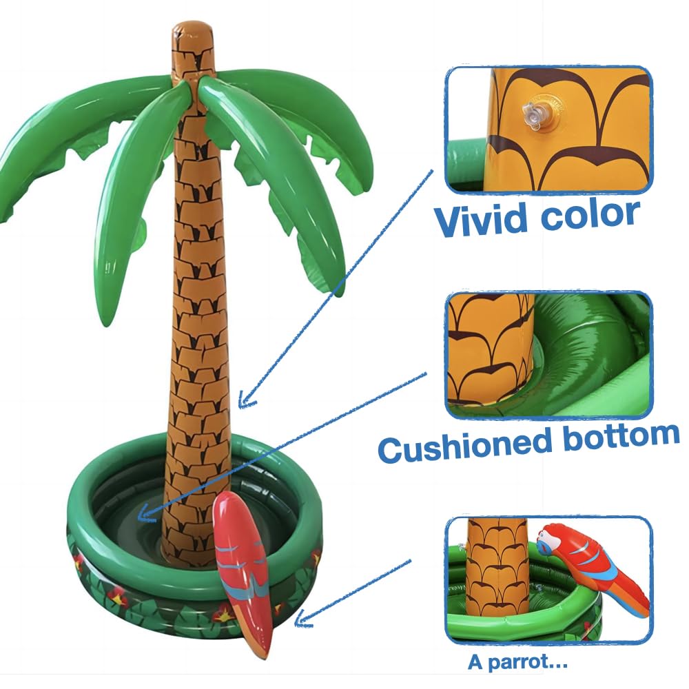 Urby palm tree cooler next to people to show 5.5ft scale and party presence