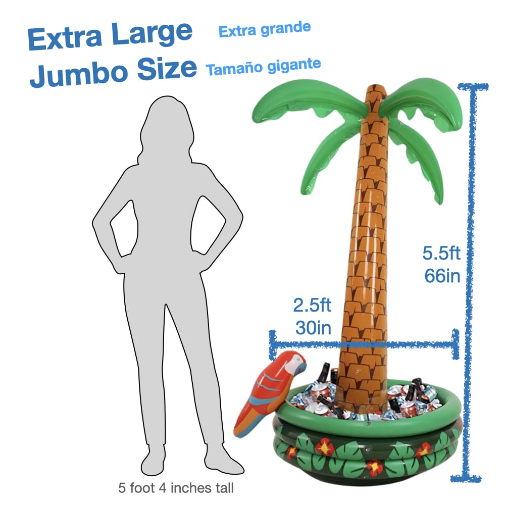 Urby palm tree cooler top open view filled with ice and cans for easy access