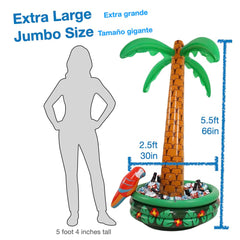Urby palm tree cooler top open view filled with ice and cans for easy access