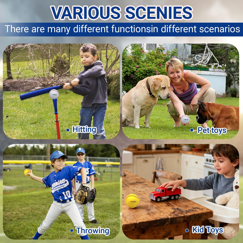 Urspasol softball on grass in play setting illustrating safe outdoor recreation