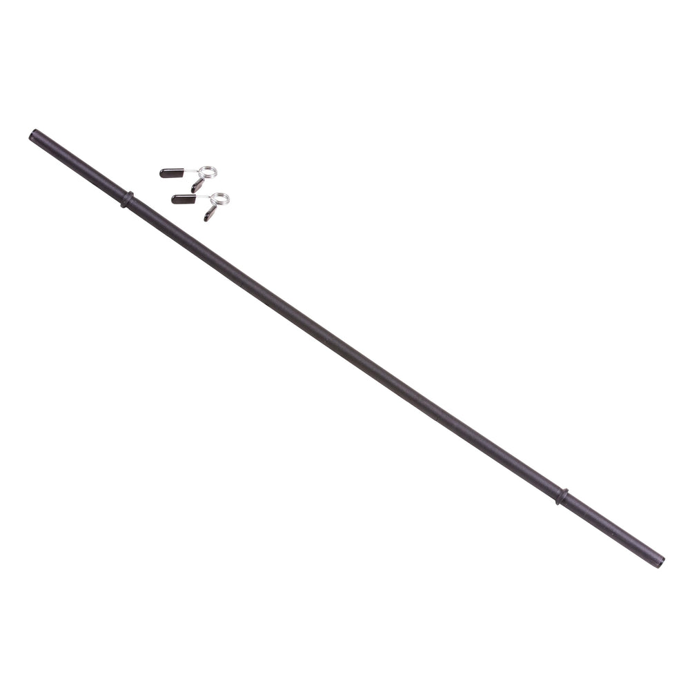 US Weight front view of assembled 54-inch barbell showing compact design and portability