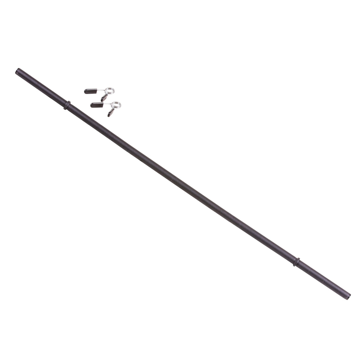 US Weight front view of assembled 54-inch barbell showing compact design and portability