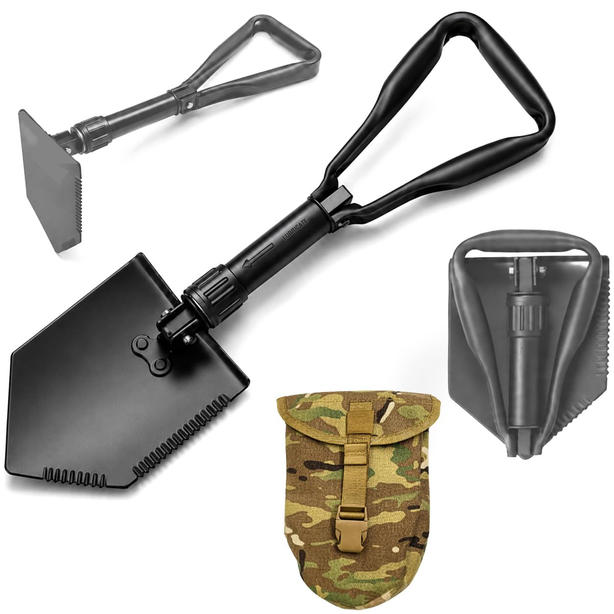 USGI Industries entrenching tool front profile shows sturdy shovel for reliable digging