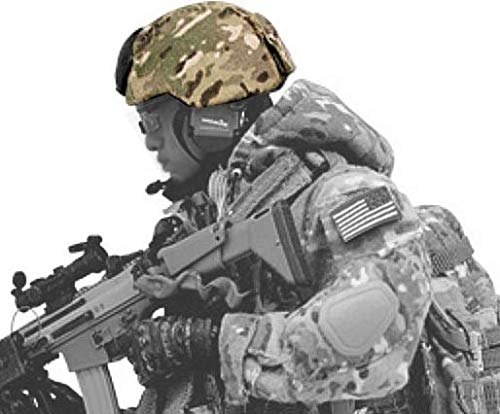 USGI Industries helmet cover in field during hunt showcasing real-world blend