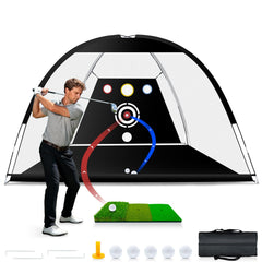 USHJNV front view of 10x7ft net showing large hitting area and targets benefit repetition