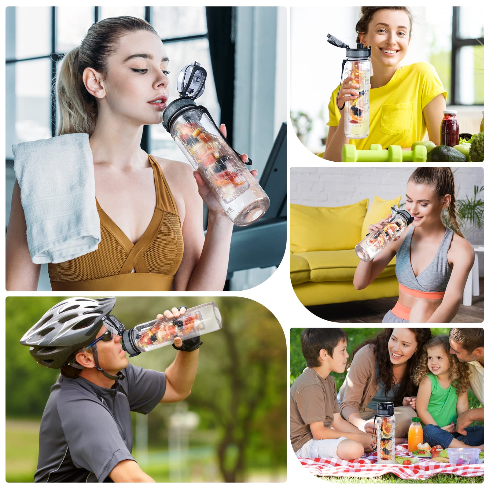 UTEBIT in use at gym held by handle, convenient portable hydration benefit
