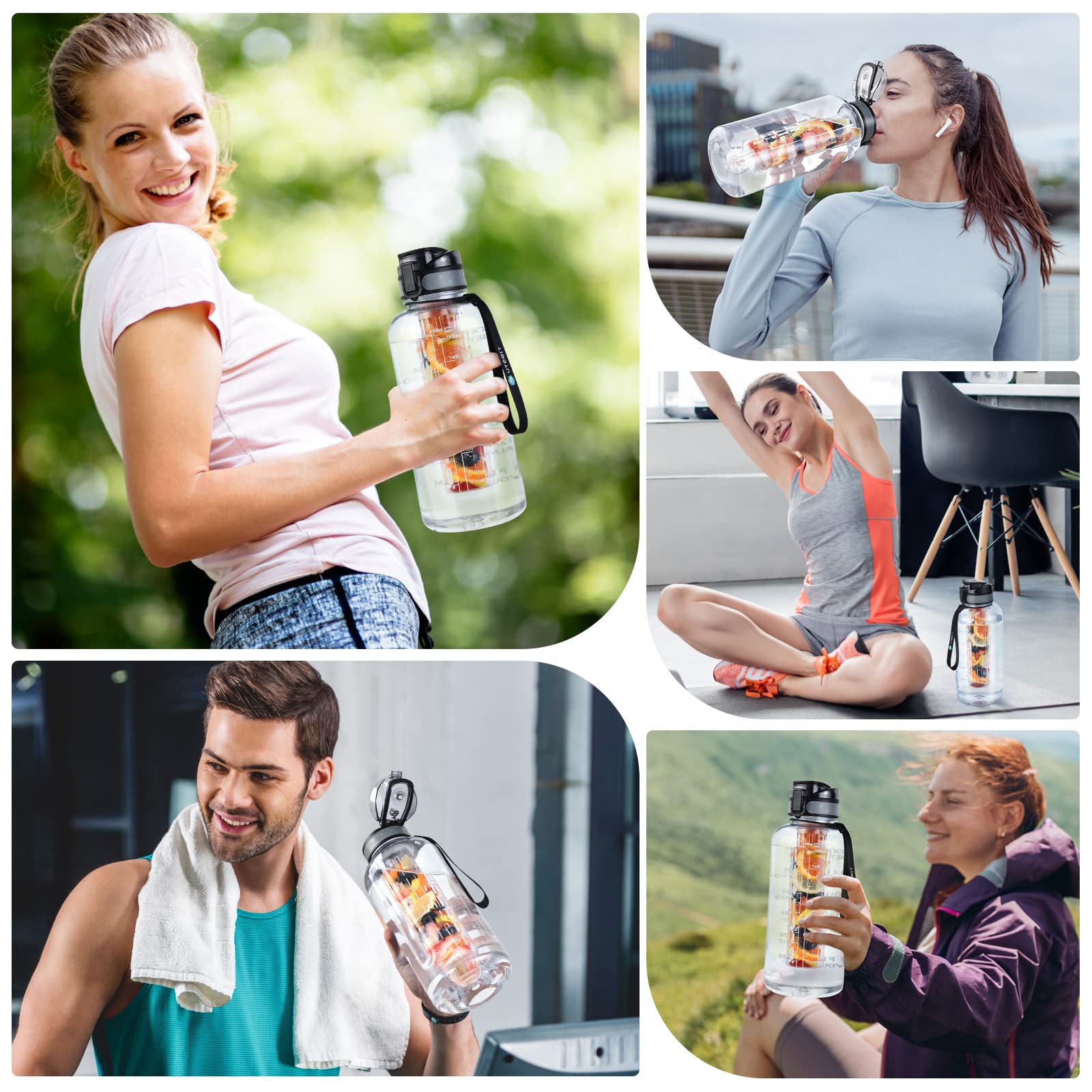 UTEBIT in use at gym with comfortable handle for transport and sipping