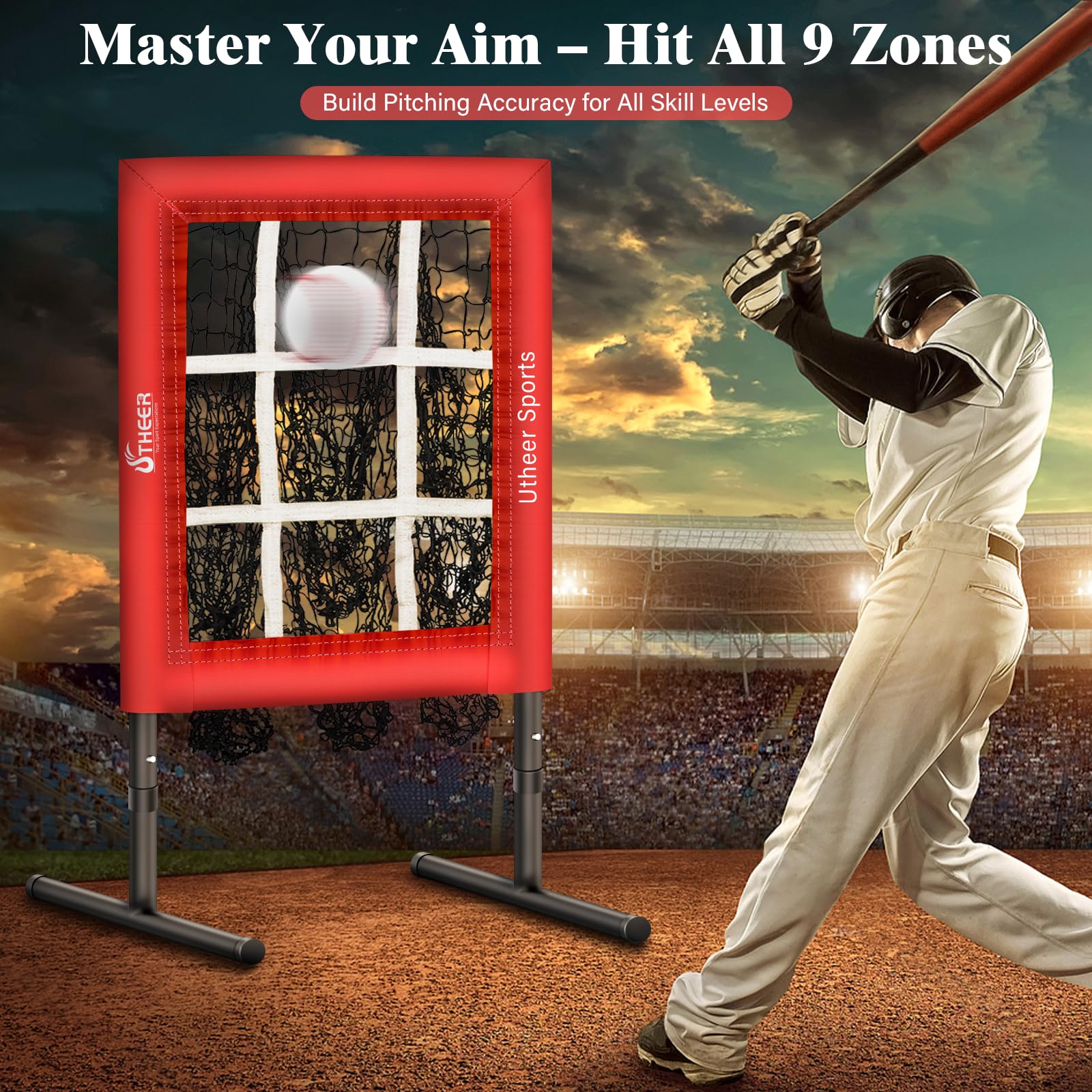 Utheer frame detail with T-bar alloy poles offering durable stability