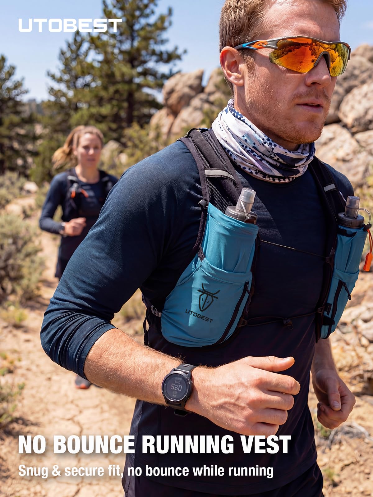 UTOBEST back mesh panel with adjustable straps providing breathable, secure fit
