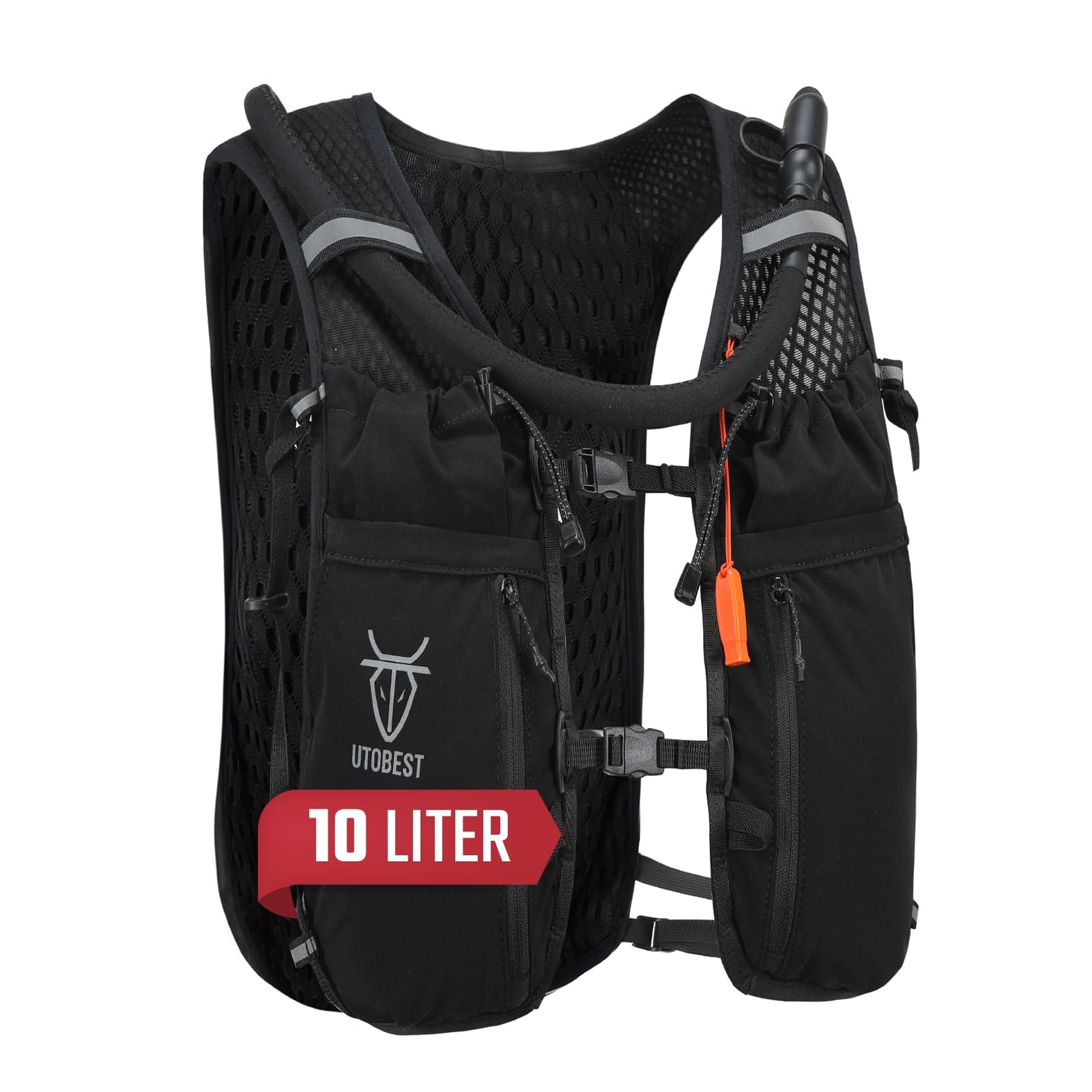 UTOBEST running vest front view showing pockets and fit benefit quick access