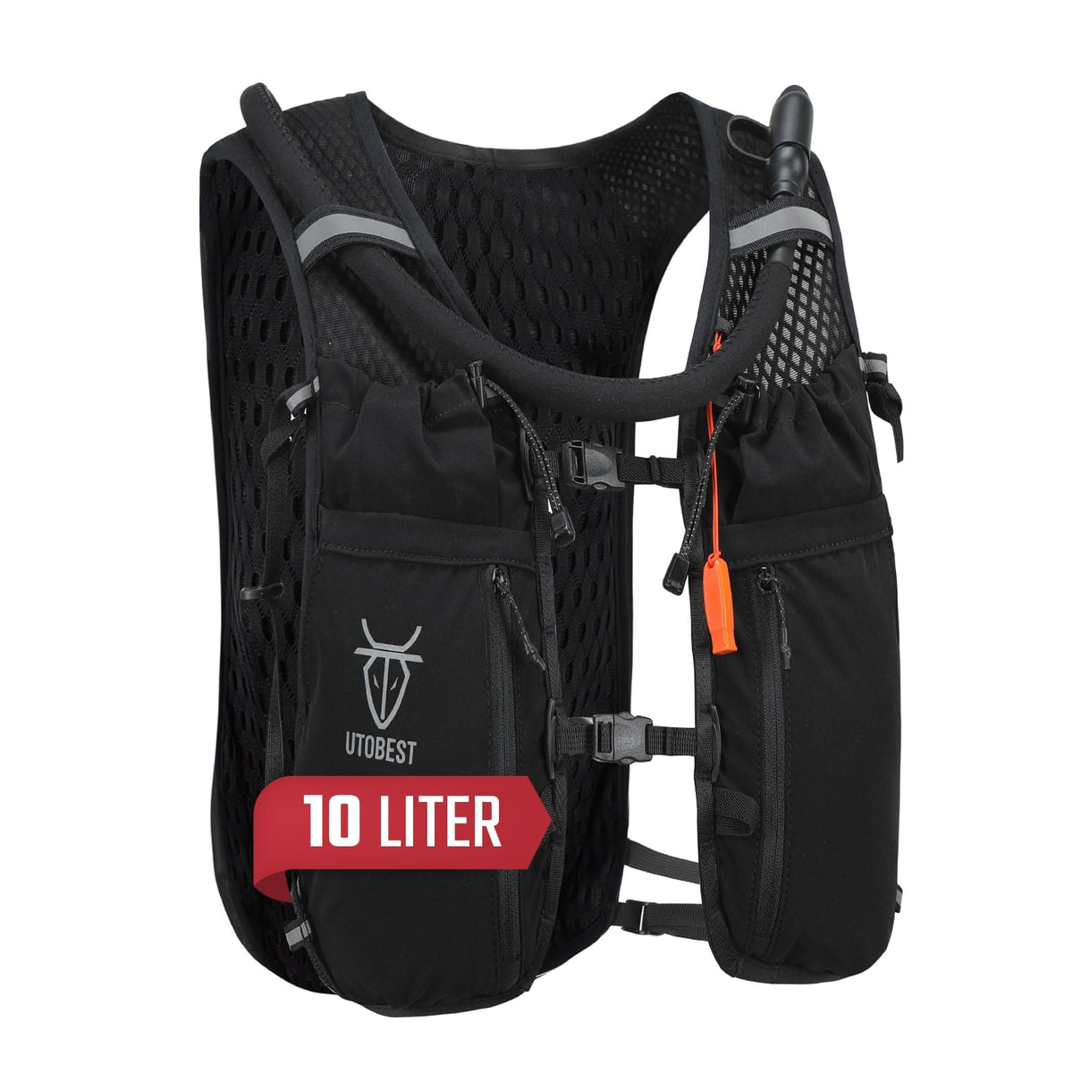 UTOBEST running vest front view showing pockets and fit benefit quick access