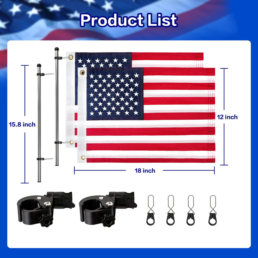 Vaccitect flag holder mounted on boat rail showing versatile fit