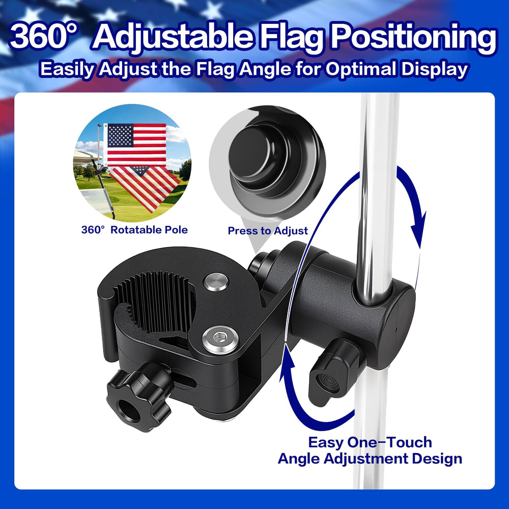 Vaccitect double-sided embroidered USA flag showing vivid durable stitching