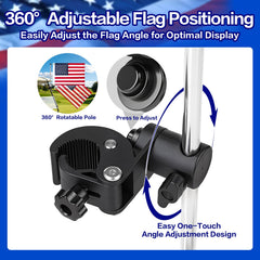Vaccitect double-sided embroidered USA flag showing vivid durable stitching