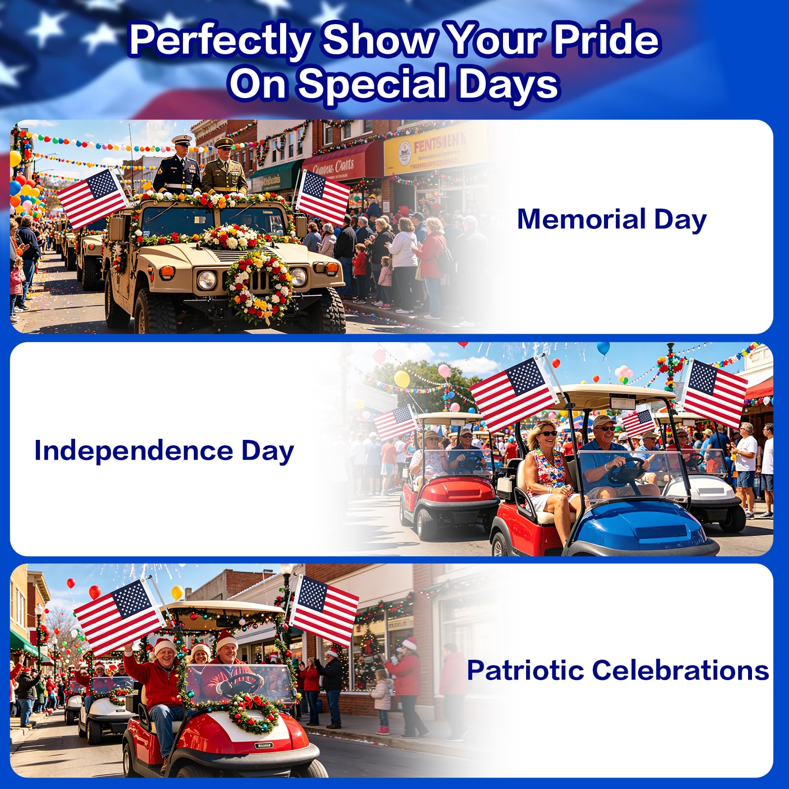 Vaccitect lifestyle parade scene showing patriotic display impact