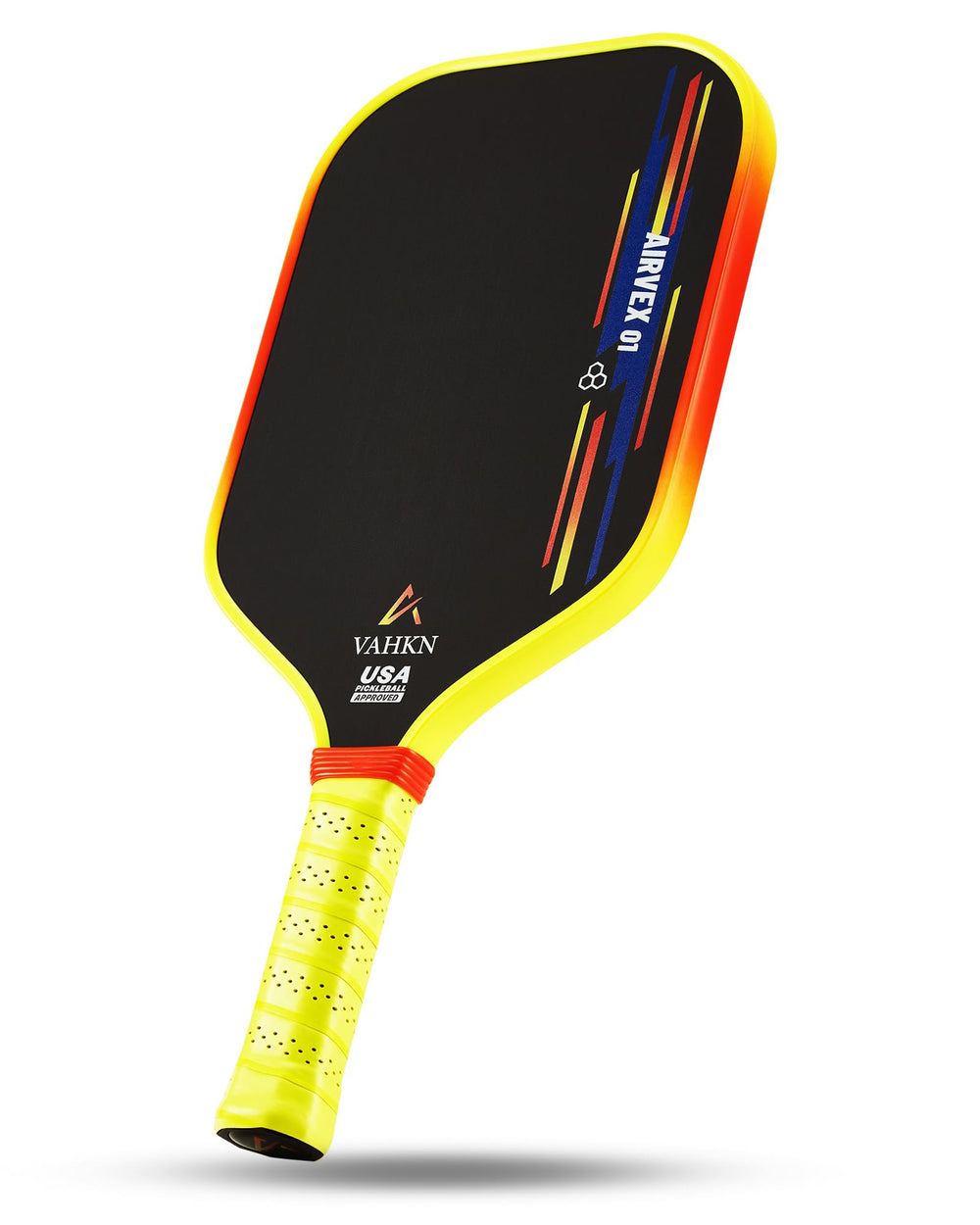 VAHKN paddle front view showing carbon face and precise hitting area benefit control