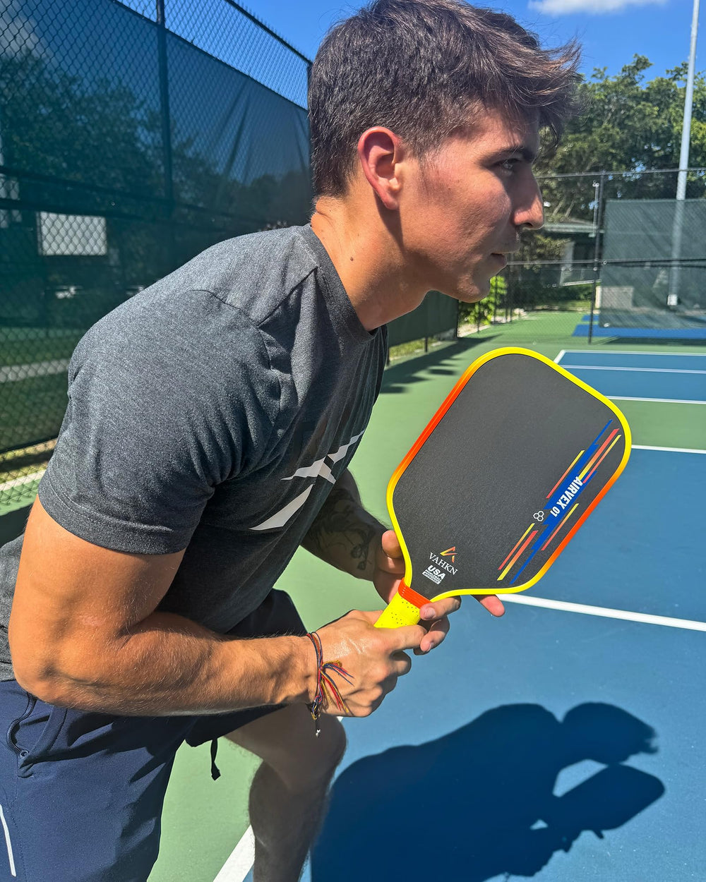 VAHKN paddle in court-side bag lifestyle shot showing travel-ready convenience