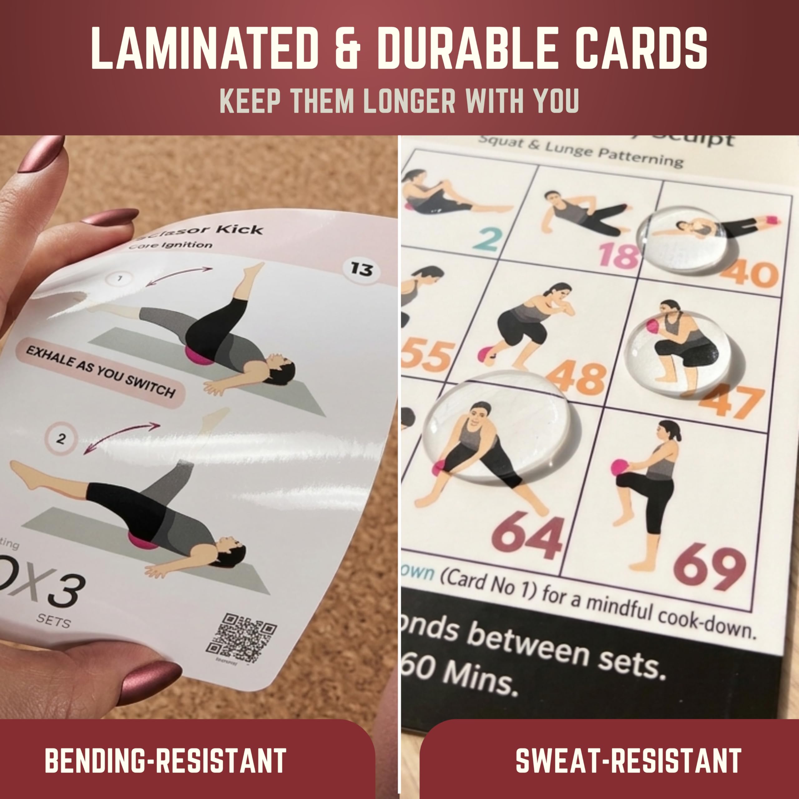 ValaFit card held in palm illustrating compact 3.5 by 5.5-inch size for portability