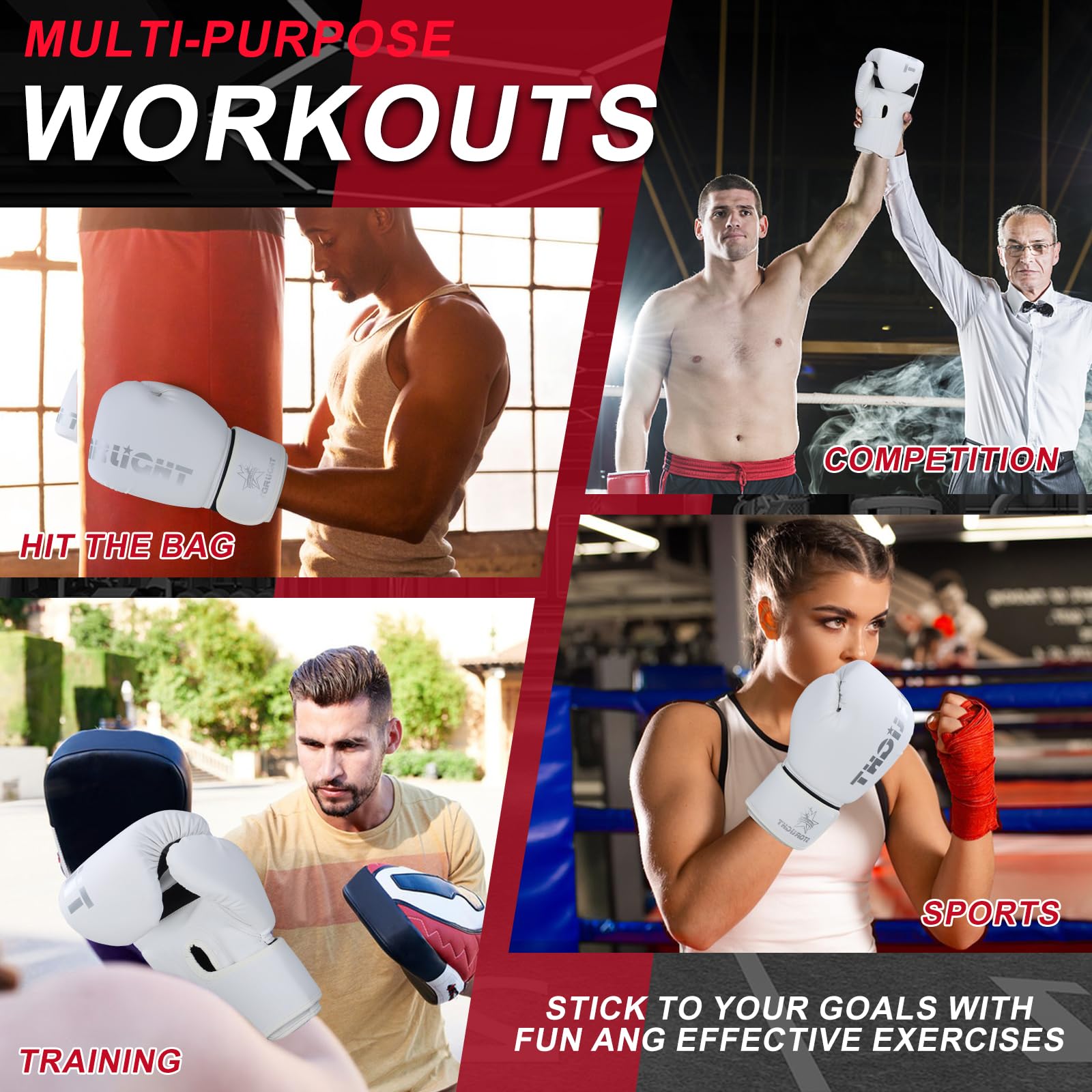Valchiria glove in use on heavy bag demonstrating durable striking performance