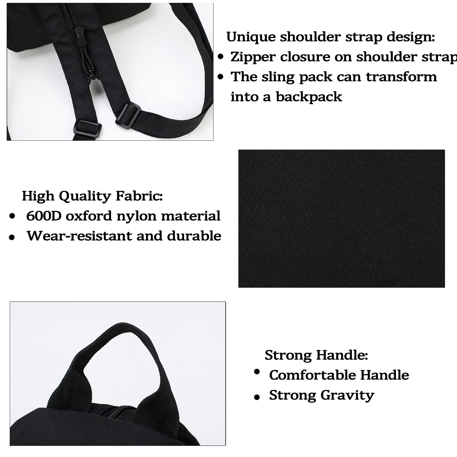 Valinov padded handle and adjustable strap detail for comfortable carrying