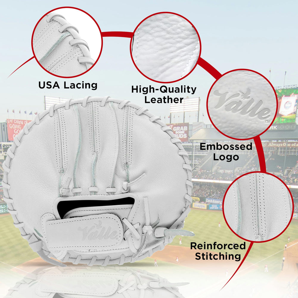 Valle white leather close-up highlighting soft durable texture for repeated practice