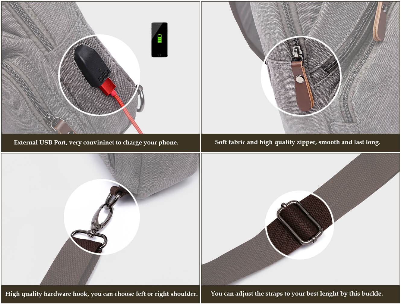 VanBasic external USB port detail for convenient on-the-go charging benefit