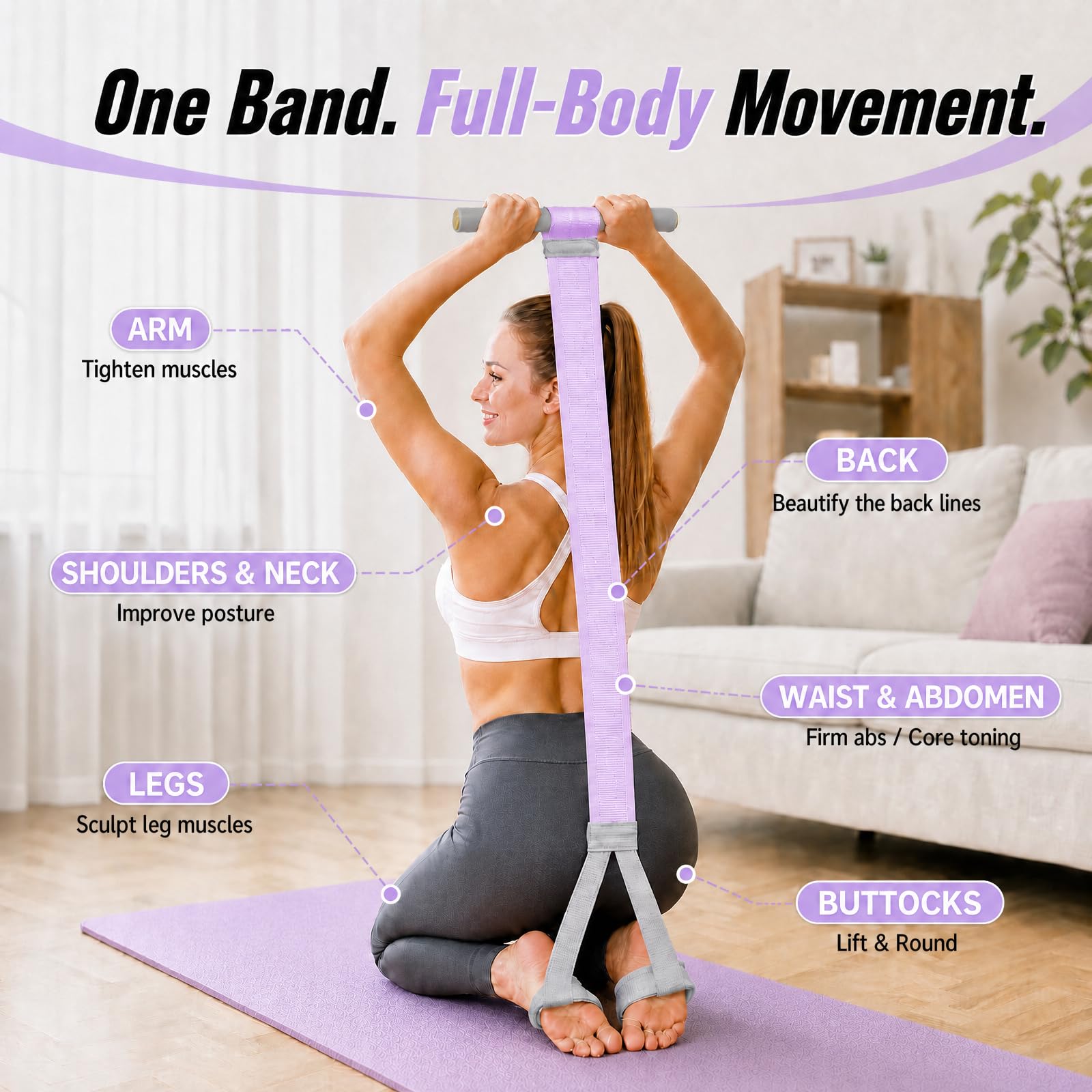 VANiGO band stretched in motion illustrating variable resistance for strength training
